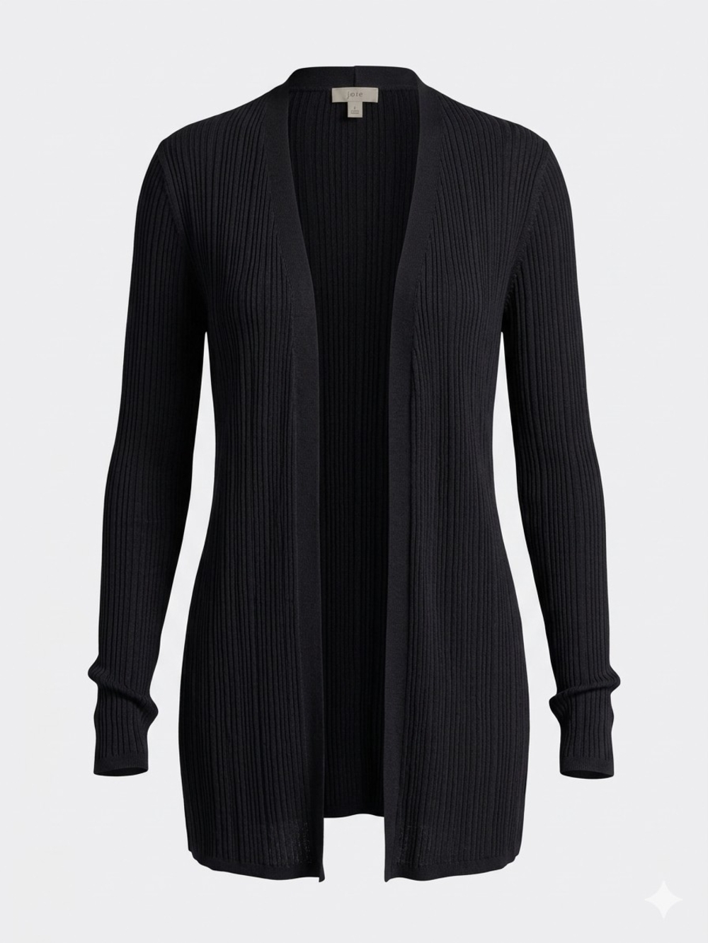 Joie Black Ribbed Open-Front Cardigan Sweater